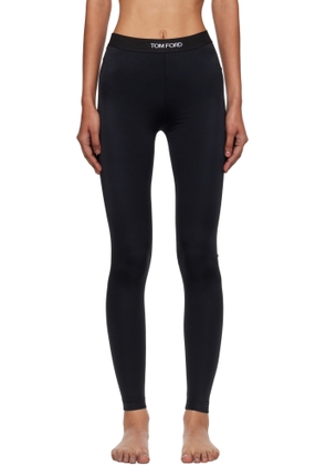 TOM FORD Black Lustrous Jersey Signature Leggings