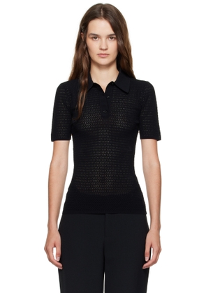 Victoria Beckham Black Knit Polo