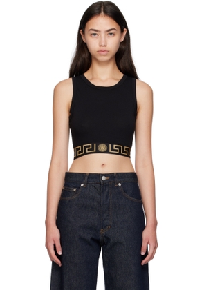 Versace Underwear Black Greca Border Tank Top