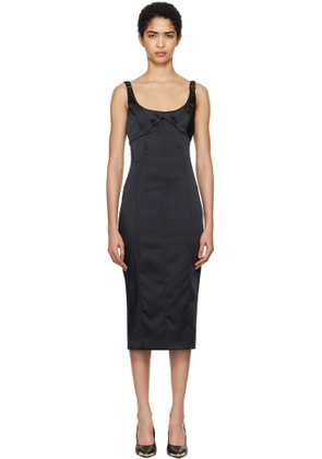 Versace Jeans Couture Black Satin Midi Dress
