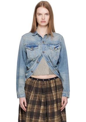 R13 Blue Wrap Around Denim Trucker Jacket