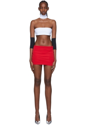 Maximilian Davis Red Nylon One-Piece Swimsuit