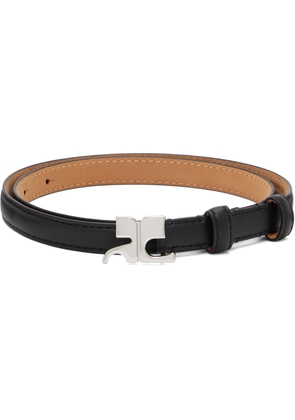 Courrèges Black 15MM AC Leather Belt