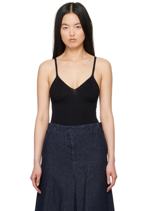 Dries Van Noten Black V-Neck Bodysuit