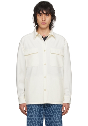 Valentino Off-White Spread Collar Shirt