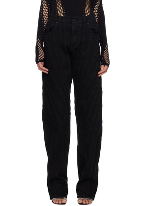 Mugler Black Spiral Jeans