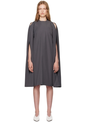 LII SSENSE Exclusive Gray Open Sleeve Midi Dress