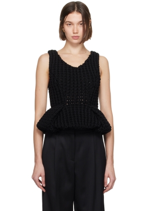 Givenchy Black Slim Fit Peplum Tank Top