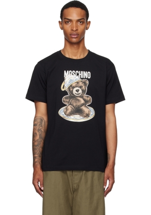 Moschino Black Organic Cotton Teddy Bear T-Shirt