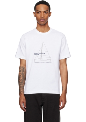 NORSE PROJECTS White Holger Organic Boat Print T-Shirt
