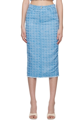 Staud Blue Guinevere Midi Skirt