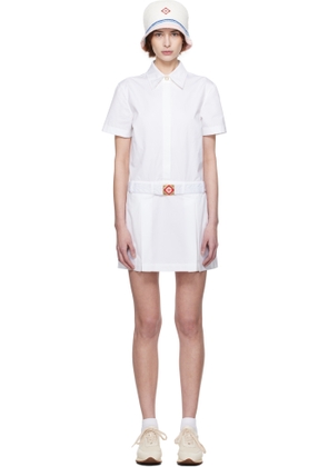 Casablanca White Pleated Cotton Tennis Minidress