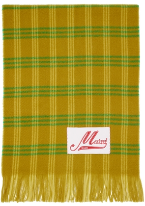 Marni Khaki Check Scarf
