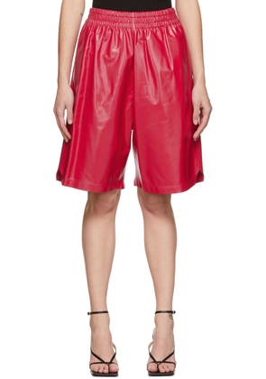 Bottega Veneta Pink Leather Shiny Shorts