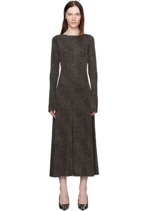 Beaufille Black & Gold Baes Open Back Maxi Dress