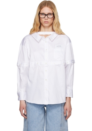 Rokh White Multi Button Broken Shirt