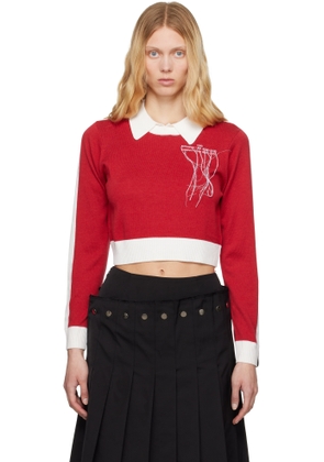 Rokh Red Contrasted Polo