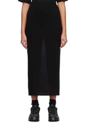 POST ARCHIVE FACTION (PAF) Black Paneled Midi Skirt