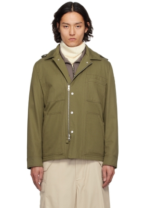 Moncler Khaki Guerledan Hooded Cotton Shirt Jacket