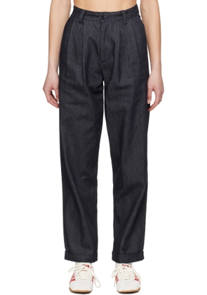 Carter Young Navy Pleated Jeans