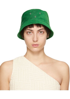 Bottega Veneta Green Intreccio Jacquard Bucket Hat