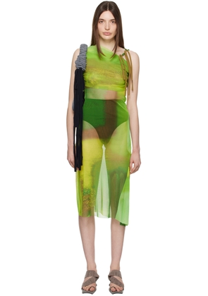 Paula Canovas Del Vas Green Cutout Midi Dress