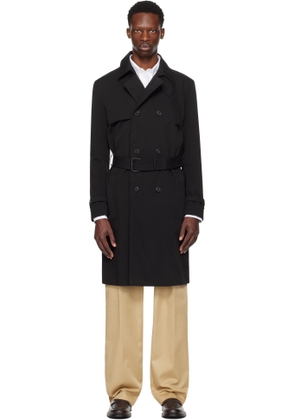 Hugo Black Water-Repellent Trench Coat