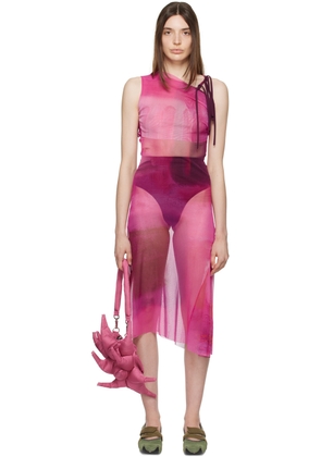 Paula Canovas Del Vas Pink Cutout Midi Dress