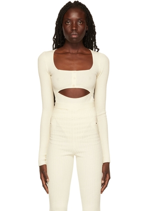 ANDREĀDAMO Off-White Rib Bodysuit