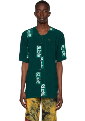 Bloke Green Hand Dyed Collarless Shirt
