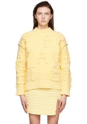 Bottega Veneta Yellow Alphabet Chenille Sweater