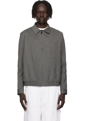 Hugo Gray Slim-Fit Stretch Flannel Jacket