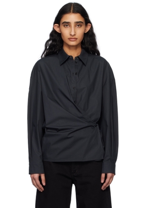 LEMAIRE Black Straight Collar Twisted Shirt