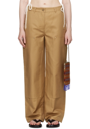 Casablanca Tan Cotton Workwear Trousers