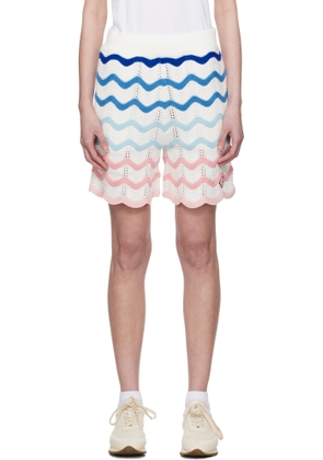 Casablanca Multicolor Gradient Wave Crochet Shorts
