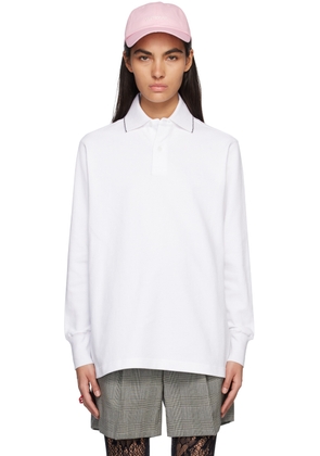 We11done White Scalloped Edge Polo