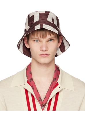 Dries Van Noten Burgundy Logo Bucket Hat