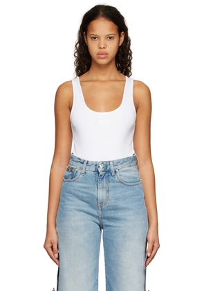 GCDS White Scoop Neck Bodysuit