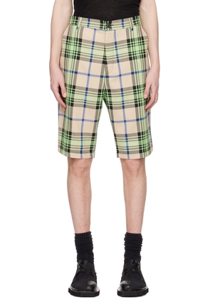 Henrik Vibskov Beige & Green Fast Shorts