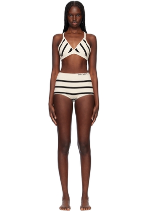 Moncler Off-White & Black Knit Bikini