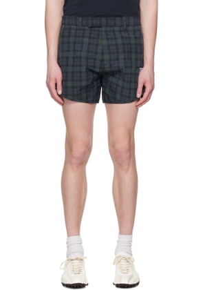 Martine Rose Navy & Green Tailored Gym Shorts
