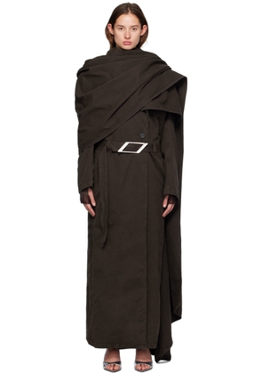 The Attico SSENSE Exclusive Brown Long Trench Coat