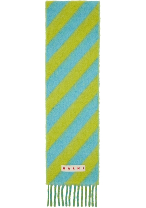 Marni SSENSE Exclusive Green & Blue Scarf