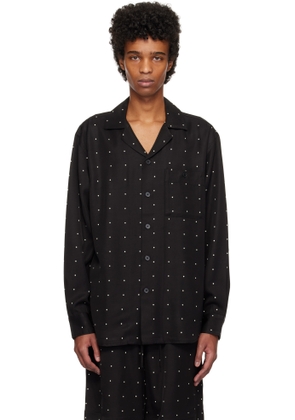 Róhe Black Dotted Loose Camp Collar Shirt