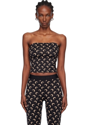 Marine Serre Black Moon Printed Jersey Second Skin Tube Top