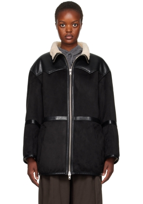 Stand Studio Black Rylee Faux-Shearling Jacket