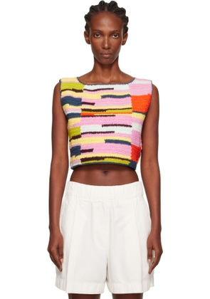 The Elder Statesman Multicolor Crochet Sleeveless Top