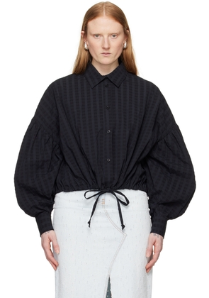 MSGM Black Drawstring Shirt