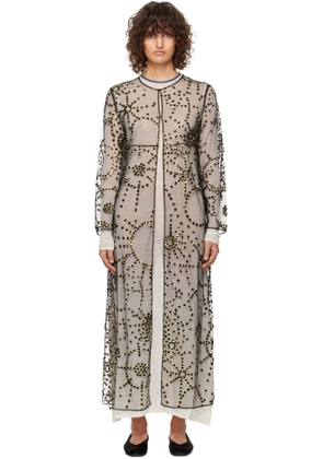 Bode Black Sheer Fête Duster Midi Dress