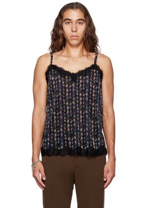 Anna Sui SSENSE Exclusive Black Floral Tank Top